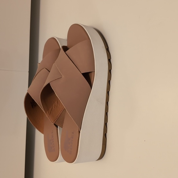 Sorel Women's Flatform Mule Sandals Honest Beige Sea Salt Size 9.5 - Picture 6 of 10